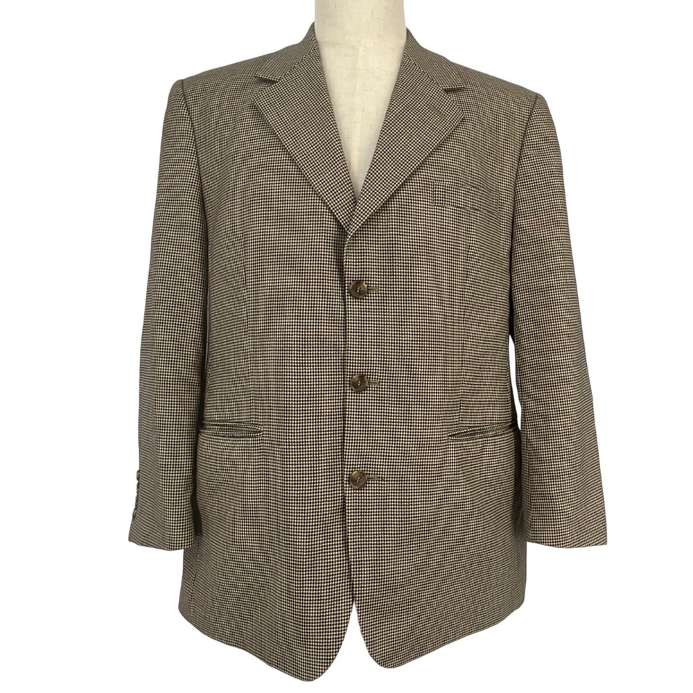 Vtg‎ Marco Biella Mens 42S Wool Houndstooth Blazer Sport Coat Ventless Classic